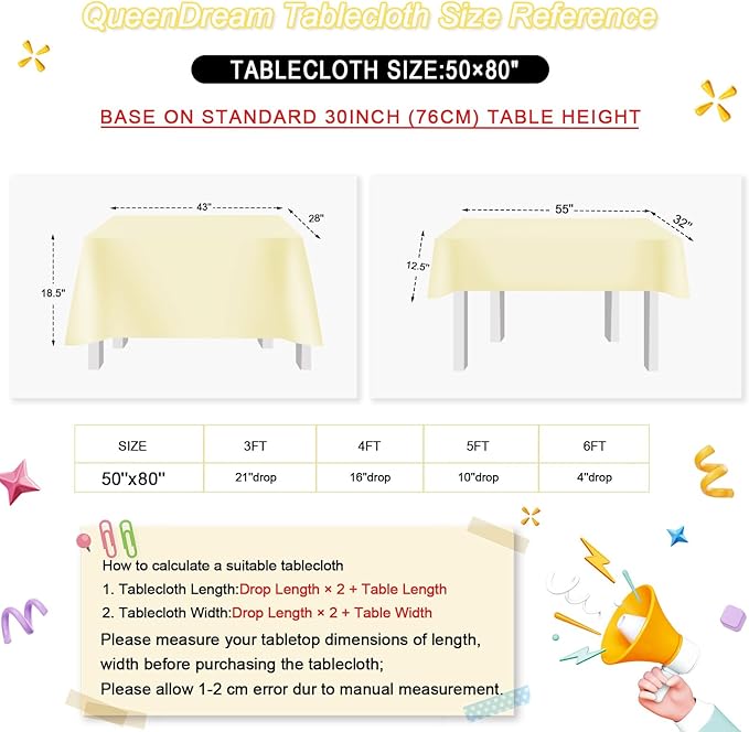 QueenDream Sequin Tablecloth - Gold Tablecloth 50x80 Inch Glitter Table Cloth Sequin Party Fabric for Birthday Birdal Baby Shower Wedding