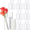 24 Pcs Thin Glass Cylinder Vases 2.5''/3.3'' Diameter 2mm Wall Thickness Clear Flowers Vase Hurricane Floating Candles Holders for Table Centerpieces Wedding Decor (2.5'' X 5'',6'',8'')