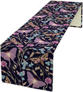 Moth Table Runner, Boho Aesthetic Moth Magic Table Runner for Home Kitchen Dining Party Indoor Outdoor Decoration 13x90 Inch