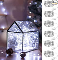 HXWEIYE 6 Pack White Fairy Lights Battery Operated, 7ft 20LED Mini Fairy Mason Jar String Light, Waterproof Firefly Starry Lights for DIY Wedding Party Bedroom Patio Christmas Décor