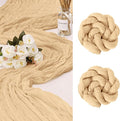 2 Pack Cheesecloth Table Runner 10Ft Christmas Gauze Boho Table Runners for Wedding Decor Bridal Shower Decorations Baby Shower Party(35" x 120")