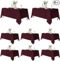 Fitable 8 Pack Table Cloth Rectangle Table: Stain and Wrinkle Resistant Tablecloth Rectangular, Washable Polyester Tablecloths for Wedding Party Dining Banquet Event Catering(Burgundy, 70x120 Inch)