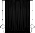DWCN 10x7 FT Black Backdrop Curtains for Parties, Photography Backdrop Drapes with Rod Pockets for Wedding Decorations Stage Birthday Family Gatherings, 2 Panels 5ft x 7ft