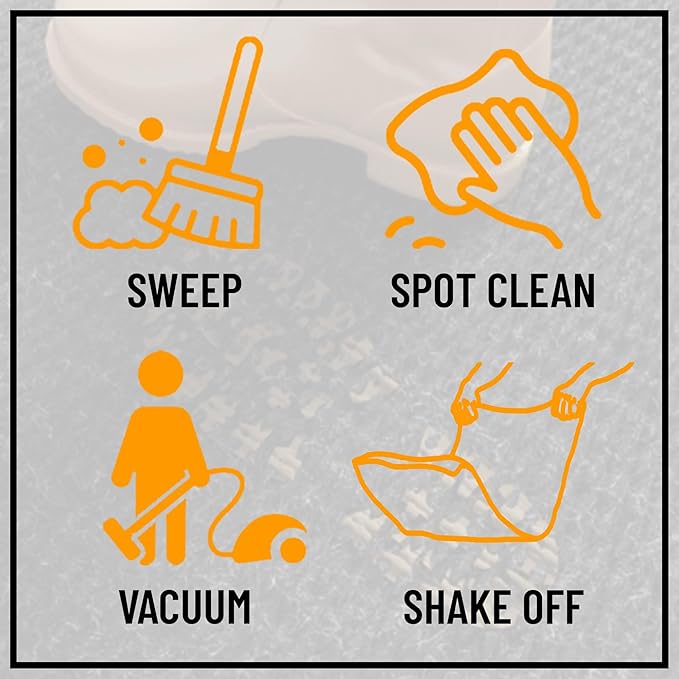 Ottomanson Commercial Scrape Rib Entry Mat – Heavy Duty Ribbed Floor Mat for High Traffic – Non Slip Rubber Back, Waterproof – Indoor Outdoor Use for Offices, Schools, Lobbies, 2'7" x 39', Black