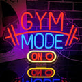 Lucunstar Gym Mode Neon Sign,Red LED Neon Light for Wall Decor,Dimmable Switch USB Powered with LED Lights for Bussness Man Cave,Dumbbell Gym Club Decor