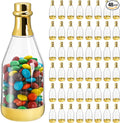 Frcctre 48 Pack Metallic Golden Mini Champagne Bottles, Plastic Champagne Candy Bottles Candy Jar Party Favor Containers for Wedding Birthday Party Bridal Shower Baby Shower