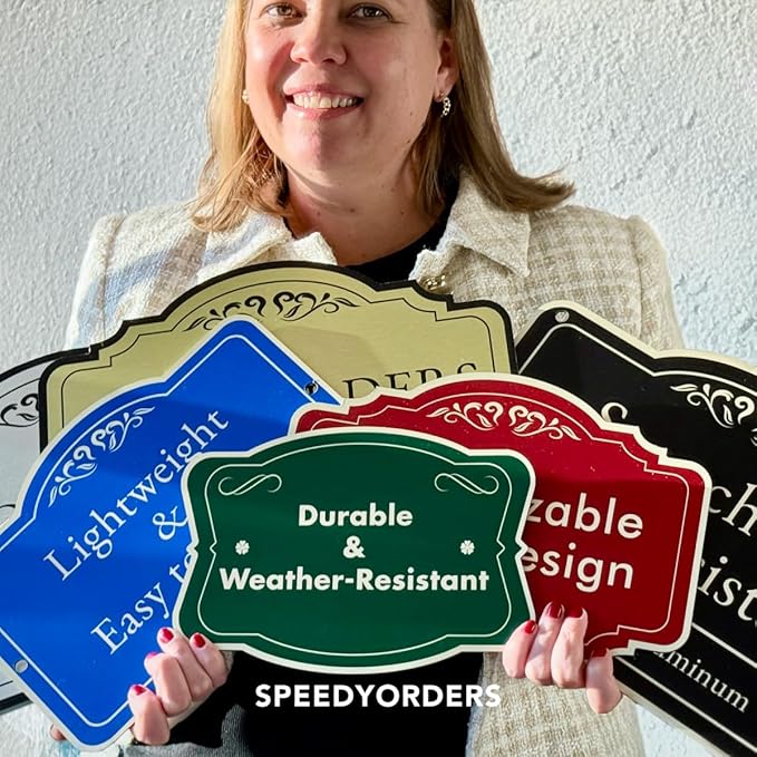 Custom Decorative Outdoor Metal Signs - Personalized Aluminum, Driveway Signs - Design 2 Red Brick, 18x12 In, Waterproof, Made In USA