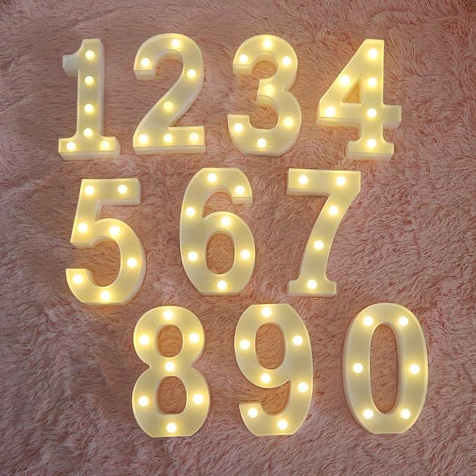 MUMUXI Marquee Light Up Letters | Large Light Up Numbers | Battery Powered and Bright with Every Letter of The Alphabet | for Wedding, Birthday, Party, Celebration, Christmas or Home Decoration (8)