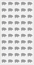 50 Wedding Meal Stickers - Food Identifier & Menu Choice Place Cards for Party Seating - Meal Option Indicator (Silver, Pork)
