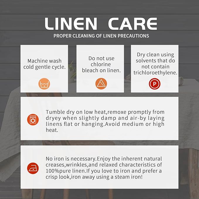 EVERLY 100% Pure Linen Rectangle Tablecloths 108Lx60WInch for Dining,Buffet Parties,Picnic,Events,Weddings and Restaurants,Decorative Halloween,Thanksgiving Machine Washable Tablecloths-Natural Linen
