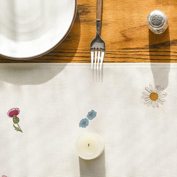 Artoid Mode Antique Herbs and Wild Flowers Summer Table Runner, Spring Fall Kitchen Dining Table Decoration for Home Party 13x120 Inch