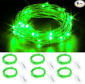 CYLAPEX 6 Pack Green Fairy Lights String Battery Operated Fairy Lights Firefly Lights LED Starry String Lights 3.3ft 20 LEDs Silvery Copper Wire for Christmas DIY Decoration Costume Wedding Party