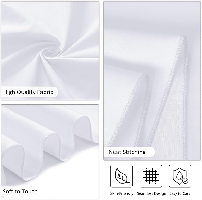 12 Pack White Round Tablecloth 108 Inch White Table Cloth Stain and Wrinkle Resistant Round White Tablecloths Reusable and Washable Polyester Fabric Table Covers for Buffet Wedding Party and Banquet