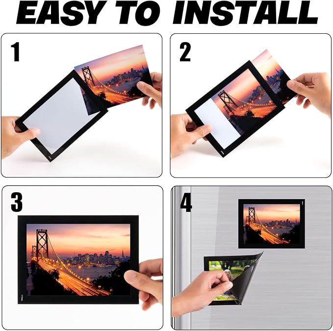 Magnetic Picture Frames 5X7 for Fridge (30 Pack),Magnets Photo Pockets/Sleeves,Decorations for Home/Office/School/Classroom/Lockers/Fridge