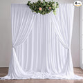 20ft×10ft Wrinkle Free White Backdrop Curtains for Parties, Thick Polyester Drapes for Backdrop, 2 Panels 5×10ft Cloth Photo Backdrop Curtain for Wedding Party Baby Shower Photography Background