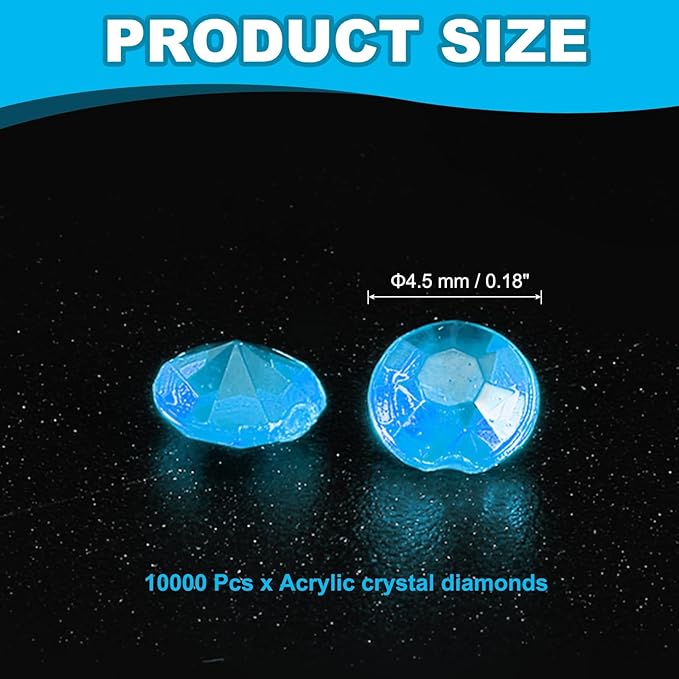PATIKIL 10000 Pcs Wedding Table Scatter Confetti Crystals 4.5mm Acrylic Diamonds Vase Fillers Gems for Table Centerpiece Decorations Party Vase Beads, Blue