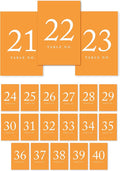Andaz Press Orange Wedding Table Numbers 21-40, 4x6-Inches Table Number Cards For Wedding Reception Table Number For Seating Chart For Wedding Reception, Restaurant, Classroom, Boda