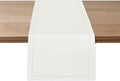 Ruvanti Linen Table Runner 60 Inches, Classic Hemstitch, Washable, Reusable, Non-Slipping, Stain Resistant- Perfect for Parties, Weddings, Dinners, Thanksgiving, Christmas, Indoor use – Ivory