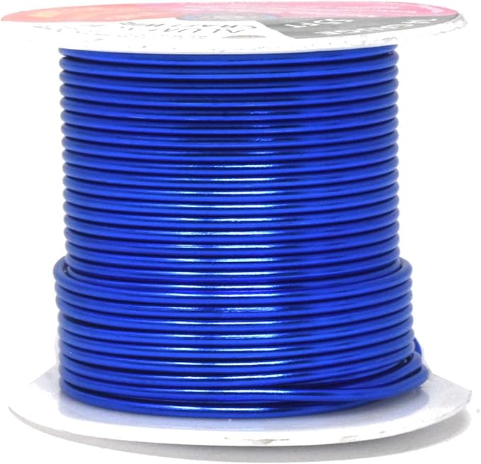 Mandala Crafts 14 Gauge Anodized Aluminum Craft Wire for Jewelry Making – 330 FT Colored Flexible Silver Copper True Blue Brown Red Kelly Green Wire - Bendable for Bonsai Armature Crafting Sculpting