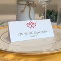 Linked Hearts Place Cards, Ruby Red (Choose Color), Set of 150, Pre-cut and Scored - Wedding, Party, Dinner, and Special Events - Made in the USA