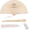 100 PCS Custom Fans Personalized Folding Fans for Line Dancing Wooden Hand Fan Wedding Favors Bulk Fans for Guests Party Event Use (Style04)