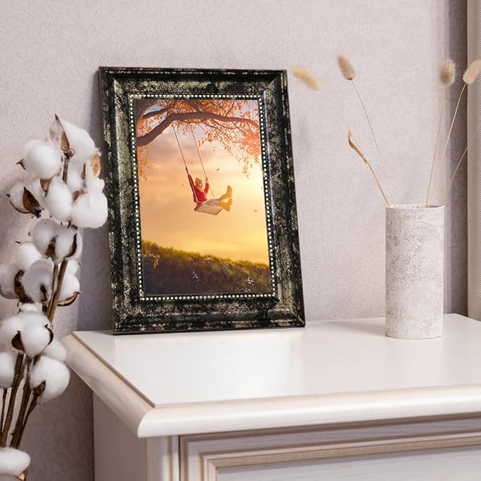 TKGYU 8x10 Picture Frame with Real Glass, 4 Pack Ornate Vintage Picture Frames for Wall or Tabletop Display, 8 x 10 Photo Frame for Wall home best gift