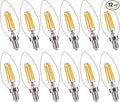 FLSNT 60W Equivalent LED Chandelier Light Bulbs, Dimmable LED B11 E12 Candelabra Base Bulbs, 3000K Warm White, 500LM, 12 Pack