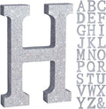 TONIFUL 8 Inch Silver Glitter Letter H Table Centerpiece A-Z Silver Birthday Party Decorations,Silver Alphabet H for Birthday,Chrismas,Graduation,Bridal Shower,Wedding,Anniversary Party Supplies