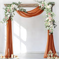 Socomi Wedding Arch Draping Fabric 2 Panels 29" x 19Ft Terracotta Sheer Chiffon Curtain Drapes 6 Yards for Wedding Ceremony Birthday Party Decoration