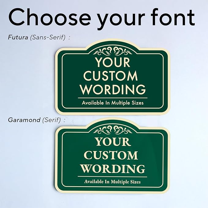 Custom Decorative Outdoor Metal Sign - Personalized Aluminum Driveway Sign, Waterproof, Made In USA - Design 1 Forest Green 42x28 In