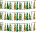 3P Sage-Green Beige-Mint Gold Foil Fringe Metallic Tassel Garland Banner, Tassels Banner Streamers for Parade Floats, Bachelorette, Wedding, Birthday, Christmas, Bridal/Baby Shower Party Decorations