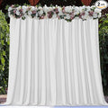 Joydeco White Photography Backdrop Curtains, White Backdrop Drapes for Wedding Decorations, Wrinkle Free Polyester 5ft x 7ft Fabric Drape 2 Panels with Rod Pockets