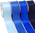 Ribbli Blue Satin Ribbon 1-1/2 Inch x 4 Rolls Total 40 Yards- Baby Blue/Royal Blue/Electric Blue/Navy Ribbon for Gift Wrapping Craft Wedding Decoration