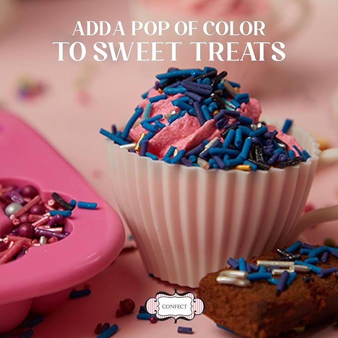 Confect Cake Decorating Sprinkles | Edible Pearl Mix Gold Yellow & White Dragees | White Sparkling Sugar | Edible Pina-Colada Disco Ball Mashup Sprinkles | Dairy-Free, Palm Oil-Free - 5 Oz