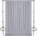 DWCN 10x10 FT Silver Grey Backdrop Curtains for Parties, Photography Backdrop Drapes with Rod Pockets for Wedding Decorations Stage Birthday Family Gatherings, 2 Panels 5ft x 10ft