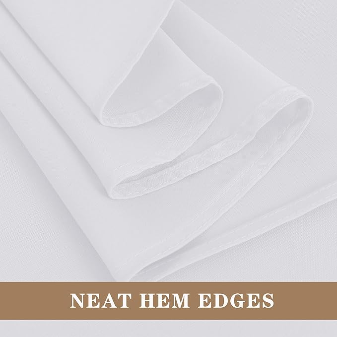 Fitable White Table Clothes for Rectangle Tables, 6 Pack - 90 x 156 Inch - Reusable and Elegant Tablecloths, Polyester Fabric Table Covers for Wedding, Party, Banquet, Formal Events