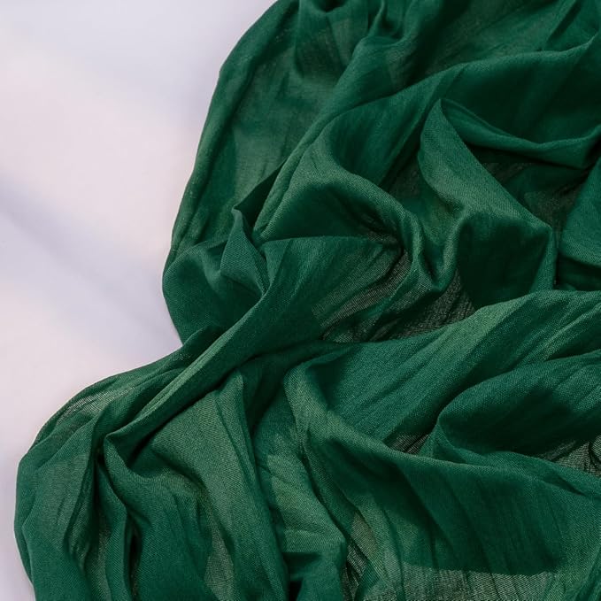 Emerald Green Cheesecloth Table Runner Fall Table Runner Boho Gauze 120 Inches Green Cheese Cloth Fall Table Decorations for Thanksgiving Wedding Bridal Baby Shower Tea Party
