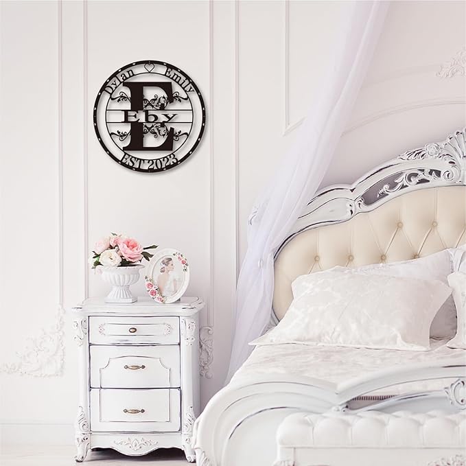 Split Letter Metal Monogram, Custom Last Name and Date Sign, Split Letter Name Signs, Personalized Last Name Sign, Metal Family Name Sign, Door Hanger, Outdoor Metal Sign, Wedding Gift
