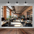 7X7ft Office Video Photo Backdrop Photography Background for Recording Conference, Zoom Home Podcast Backdrops Photo Booth Prop Decorations Wall Decor Tablecloth