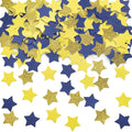 Gold Blue and Yellow Star Confetti Table Decoration for Graduation Birthday Retirement Eid Ramadan Festival Theme Party,1.2 inch in Diameter,200 Counts