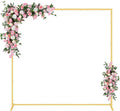 Wedding fashion arch background metal frame, (3.9, 5.2, 6.6 feet) suitable for background decoration frames such as weddings, birthdays, parties, baby showers, and photography (gold, 6.6*6.6)