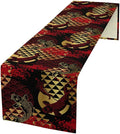 Japanese Table Runner Oriental Tradition Kio Fish Red Art Printed Burlap Runner Home Kitchen Dining Table Living Room Decor Fabric 1 Panel W13xL70in