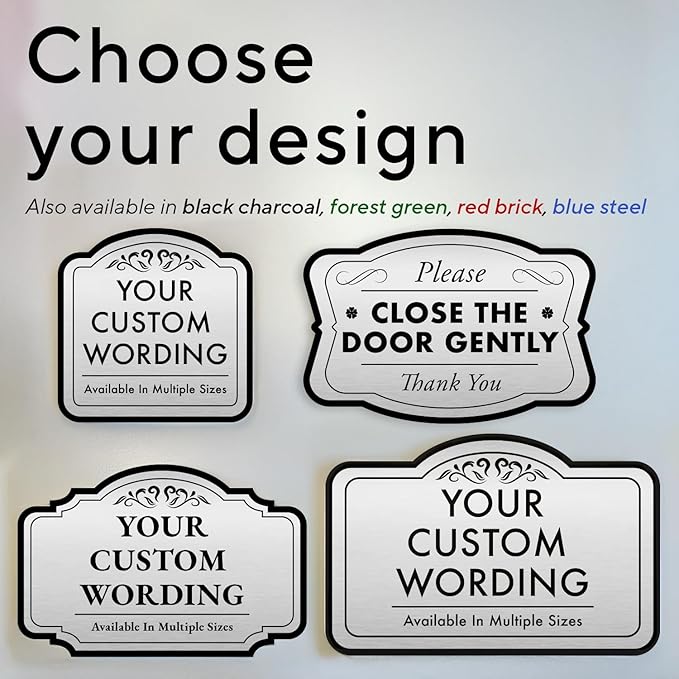 Custom Decorative Outdoor Metal Signs, Personalized Aluminum, Customized Driveway, Waterproof Made In USA, Silver 14x10 In