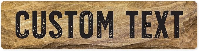 Custom Sign, Christmas Gift Custom Street Sign, 11 Font Colors, 13 Font Styles, 4 Hole Options, 22 Sizes, 3x12 Inches, Rust Free DiBound, Fade Resistant, Made in USA by My Sign Center (Stone)