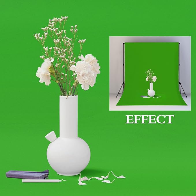 8x10FT Green High Density Fabric Screen Backdrop, Solid Color Photography Background for Video, Studio, Photo, Live, Editing