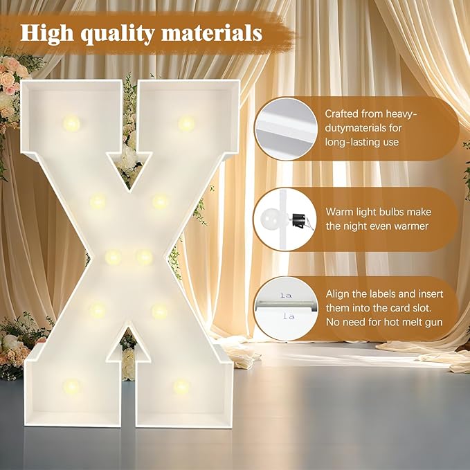 Marquee Light Up Letters: 3FT Large Decorative Signs for Party Decorations Baby Shower Birthday Wedding Engagement Anniversary, 3 Feet Tall Pre-Cut DIY Foamboard Letter C - Easy to Assemble
