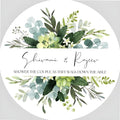 Custom Stickers for Weddings, Birthdays & Businesses - Personalized Labels with Your Logo - Waterproof, Fade and Heat Resistant - Pack of 100-1000 (Wreath Q, 4 Inch)