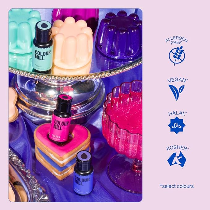 Colour Mill Aqua Blend Water-Based Food Coloring, 20 Milliliters Lilac