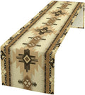 Aztec Table Runner Southwestern Ethnic Style Geometric Navajo Tribe Abstract Pattern Vintage Rustic Table Dinner Table Runner 13x108 Inch