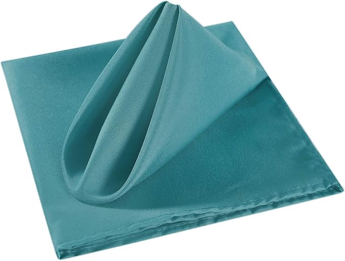 Cloth Napkins 17x17 inch Washable Polyester Dinner Napkins Soft Table Napkins for Wedding Party Dining Banquet(Teal,25PCS)